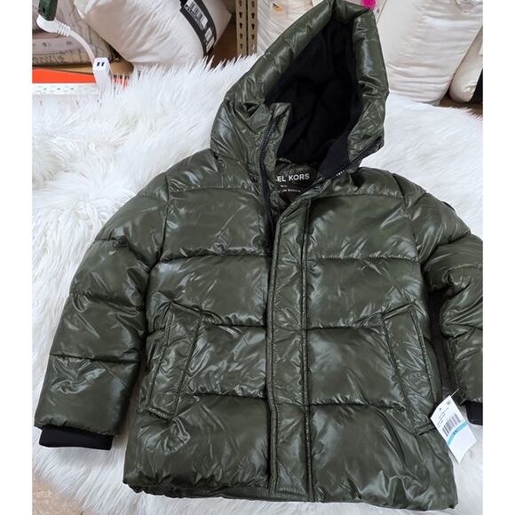 Michael Kors Big Boys Heavy Weight Puffer Jacket , Dark Green - Picture 2 of 6